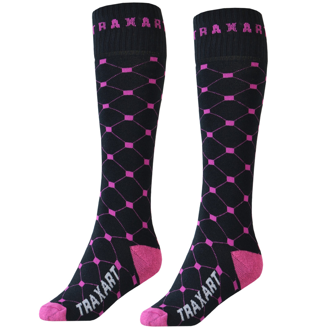 Meia Inline Traxart Quadradinhos Preto e Pink DY-022