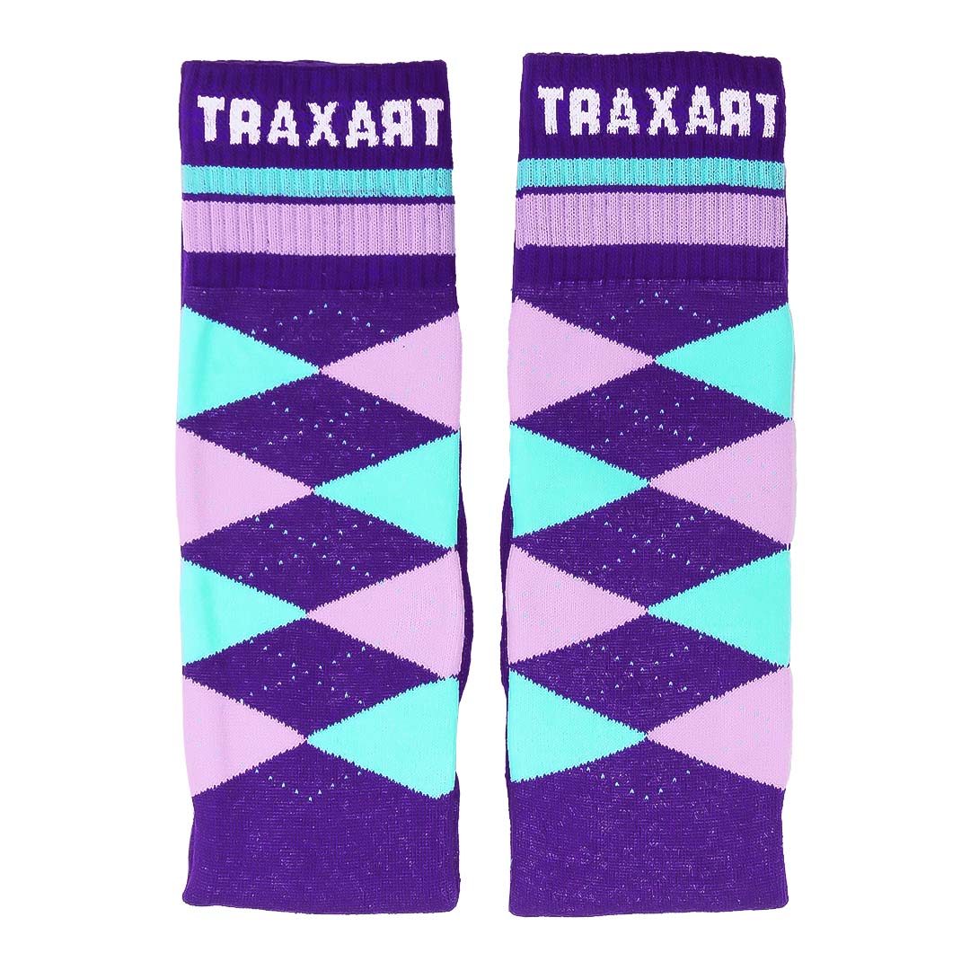 Meia Inline Xadrez Diagonal Roxa GB-043