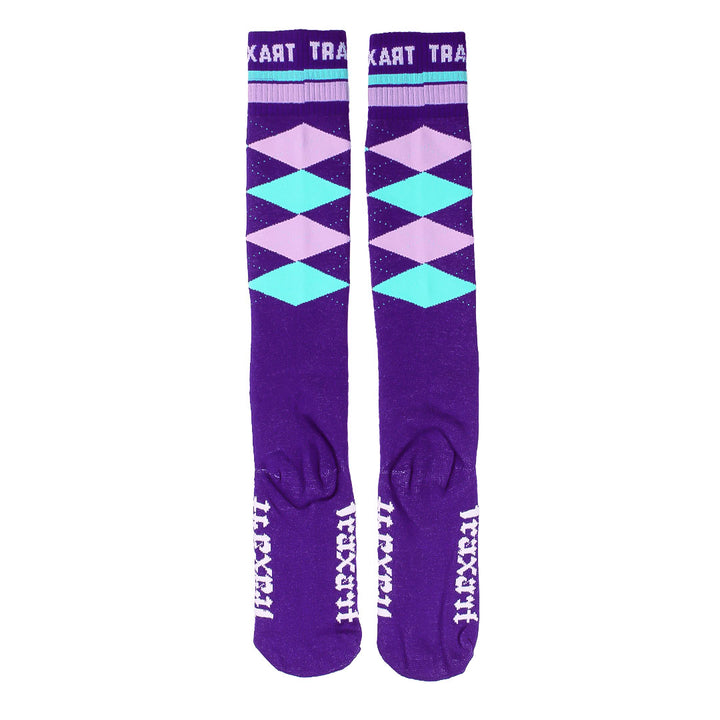 Meia Inline Xadrez Diagonal Roxa GB-043