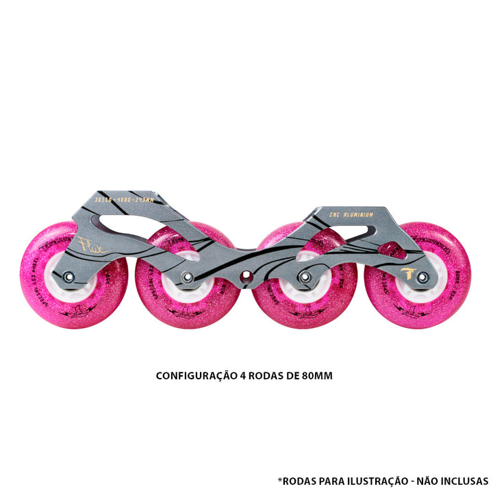 Base Híbrida Flux 3 Rodas 110mm ou 4 Rodas 80mm - Cinza