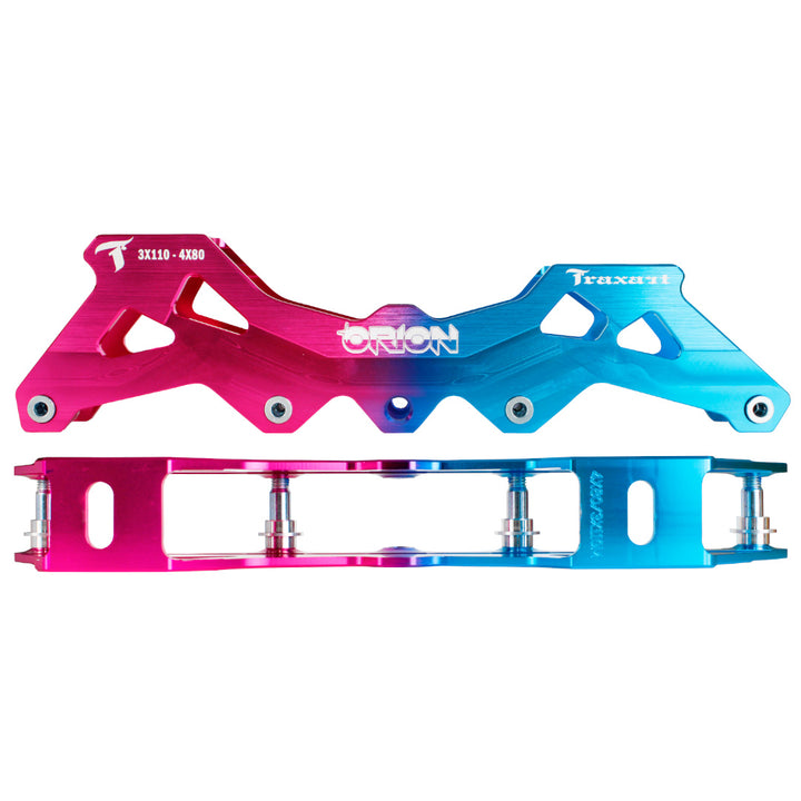 Base Híbrida Orion 3 Rodas 110mm ou 4 Rodas 80mm - Pink e Azul