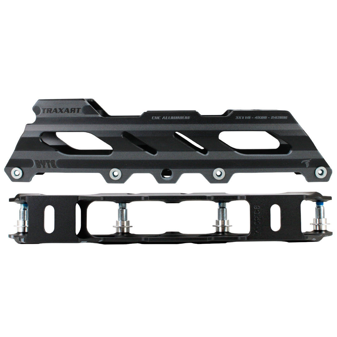 Base Híbrida Byte 3 Rodas 110mm ou 4 Rodas 80mm - Preta