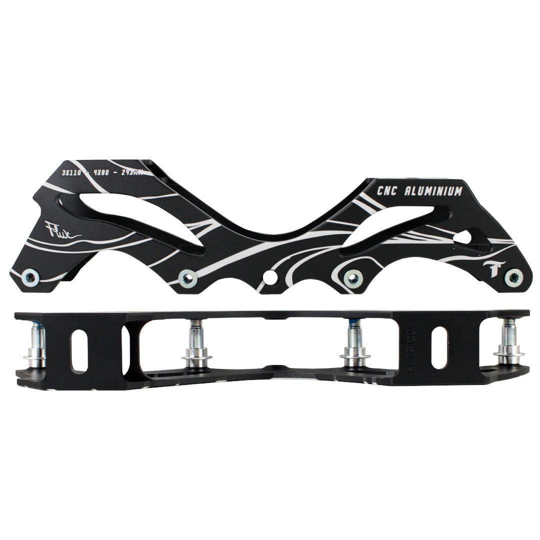 Base Híbrida Flux 3 Rodas 110mm ou 4 Rodas 80mm - Preto