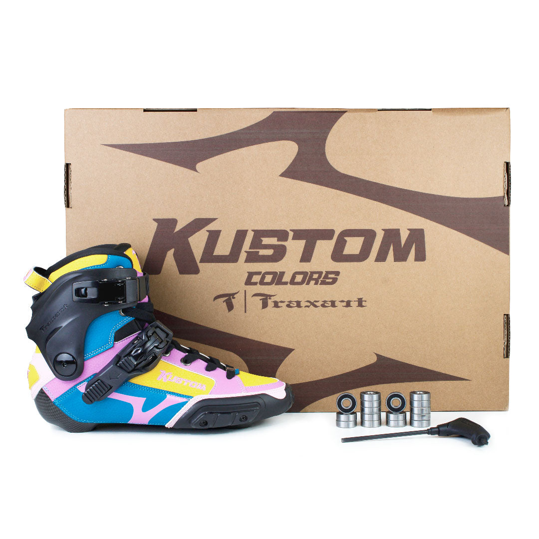 Bota Freestyle Traxart Kustom Carbono Azul e Rosa