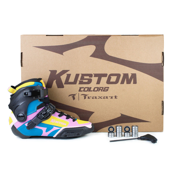 Bota Freestyle Traxart Kustom Carbono Azul e Rosa
