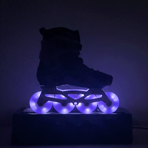 Patins Custom com Cuff Lilás + Base Híbrida + Rodas de LED 80mm Roxo