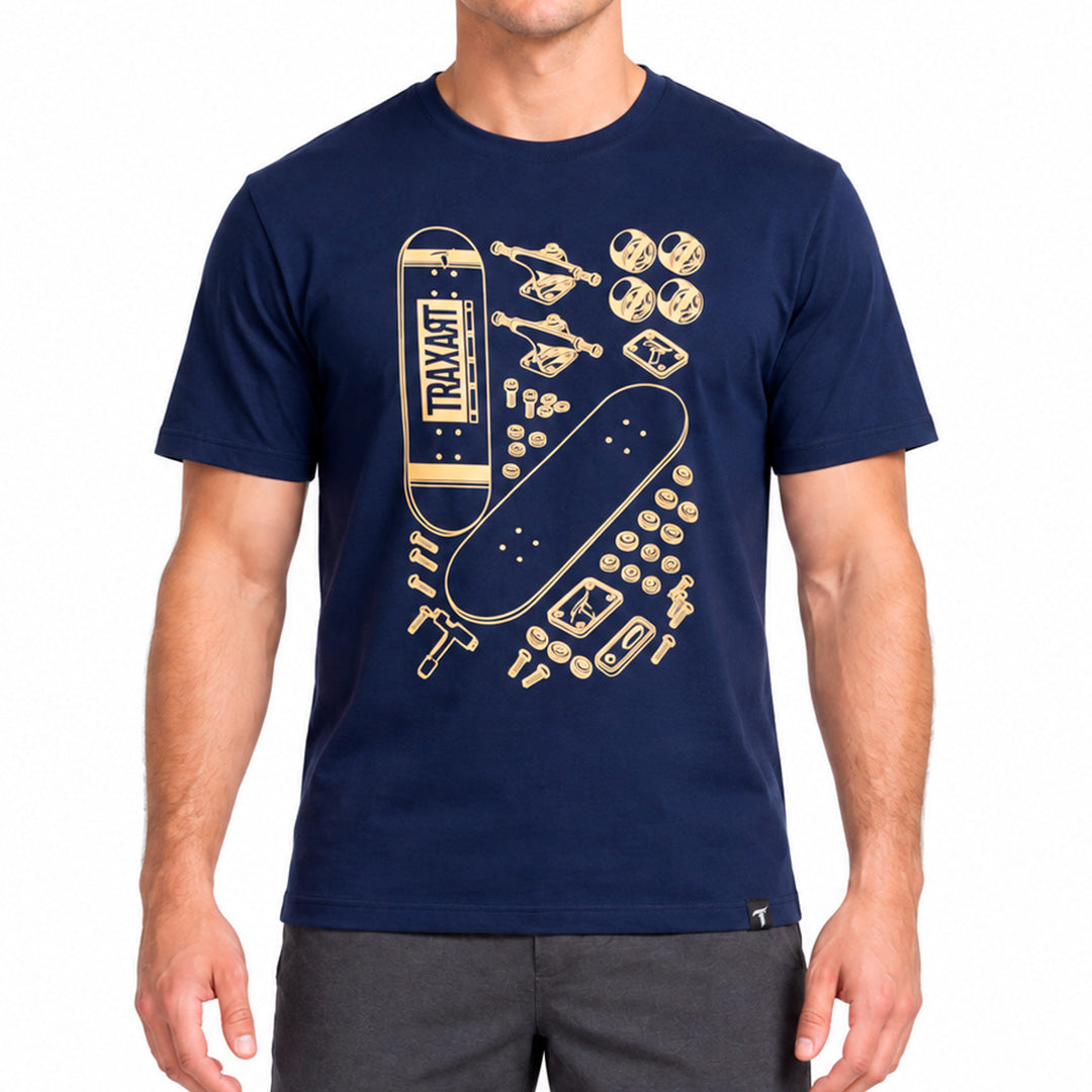 Camiseta Traxart Skate Parts Marinho GC-306
