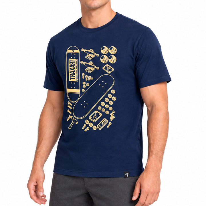 Camiseta Traxart Skate Parts Marinho GC-306
