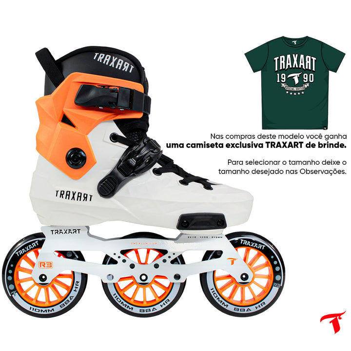 Patins Custom Personalizado Branco e Laranja