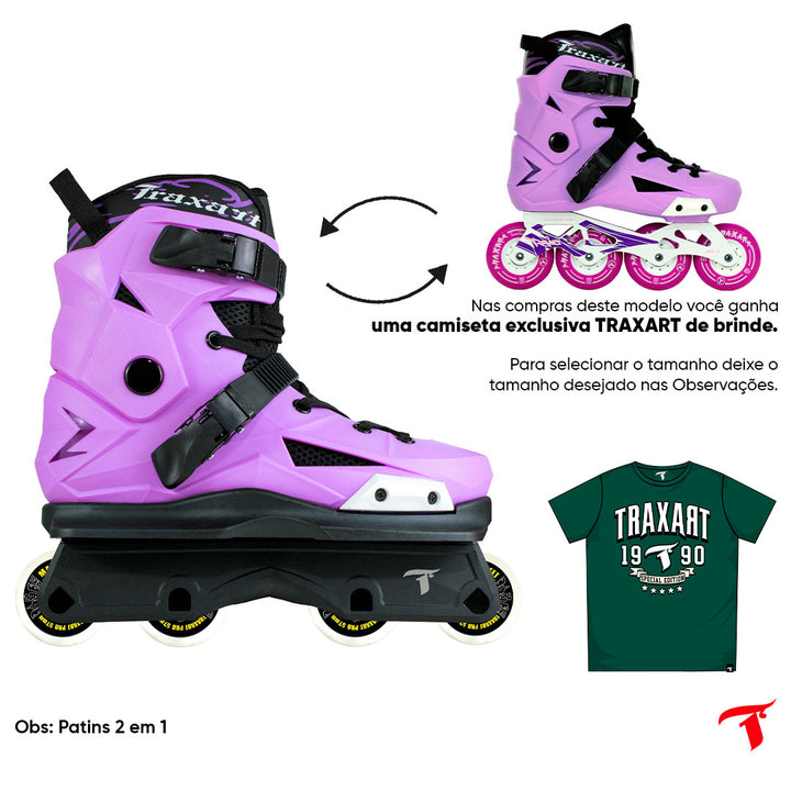 Patins Revolt Lilás com Base Street - 57mm ABEC-9