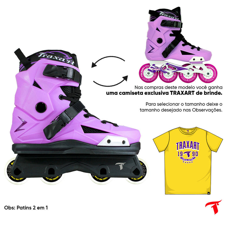 Patins Revolt Lilás com Base Street - 57mm ABEC-9