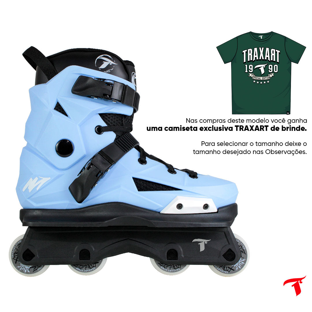 Patins Revolt Azul Claro com Base Street - 57mm ABEC-9