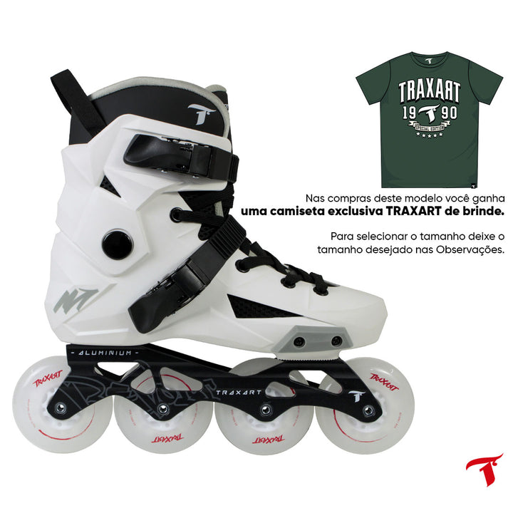 Patins Revolt Branco com Rodas LED Multicolor 80mm/85A