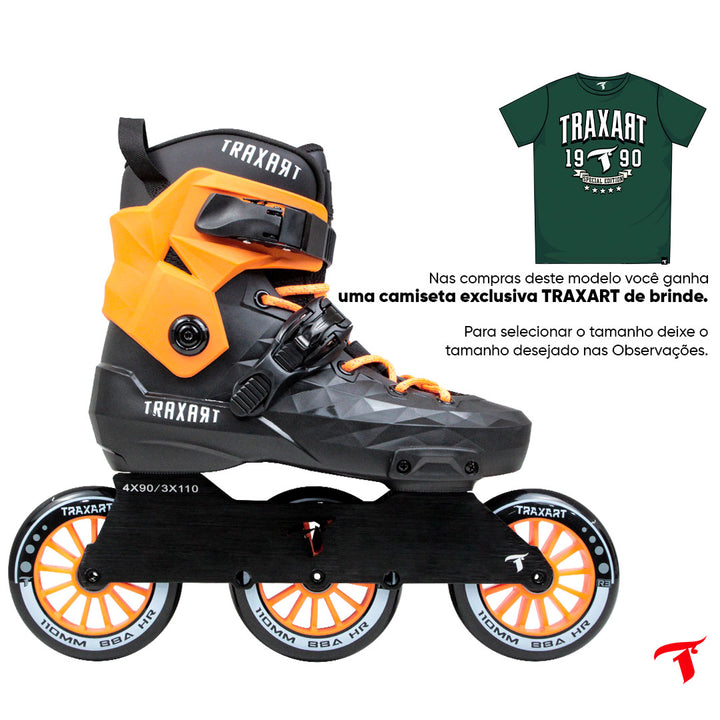 Patins Custom Personalizado Preto e Laranja