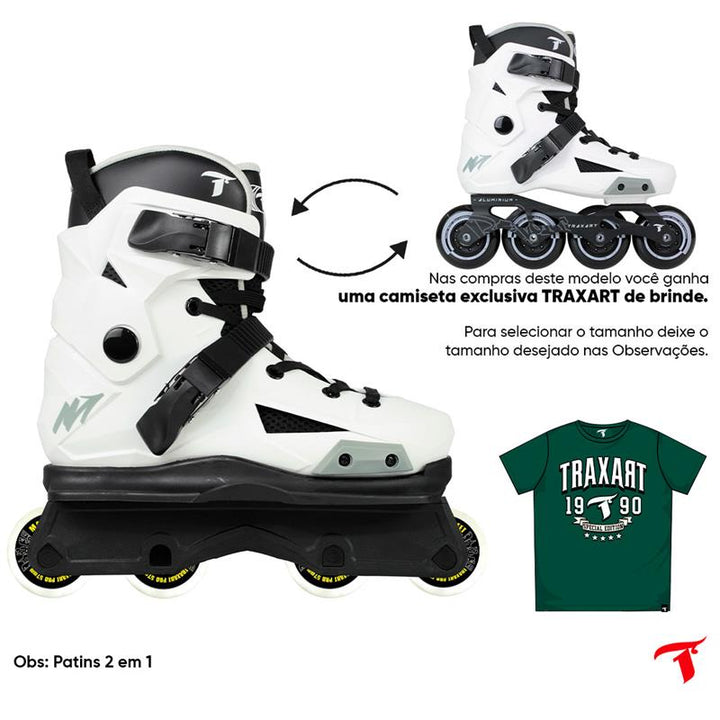 Patins Revolt Branco com Base Street - 57mm ABEC-9