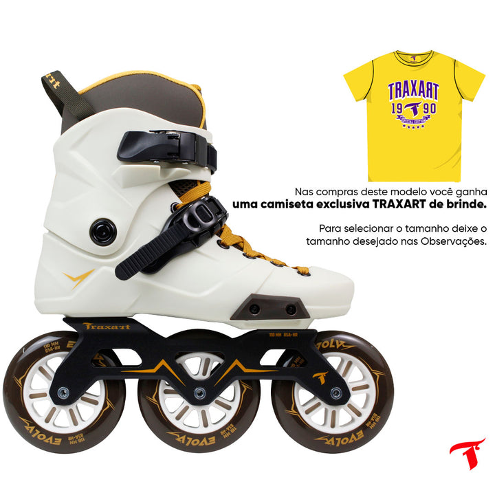 Patins Inline 3 Rodas EVOLV Marrom – 110mm HR ABEC-9 Cromo