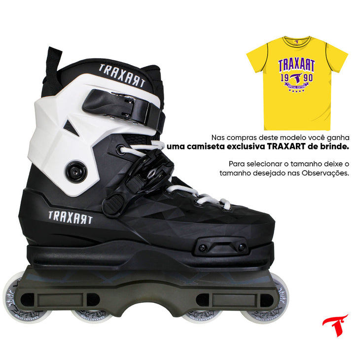 Bota Custom Preta com Base Street - Branca