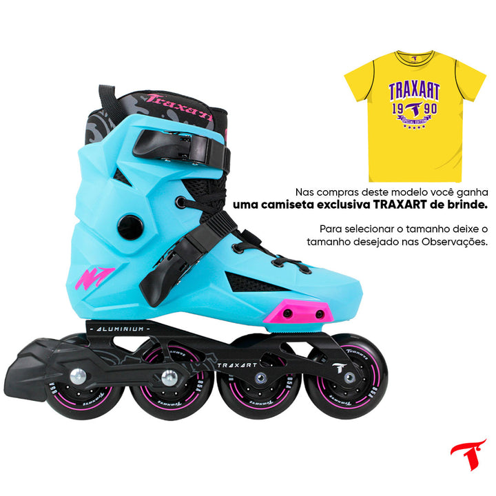 Patins Revolt Azul com freio - 80mm ABEC-9