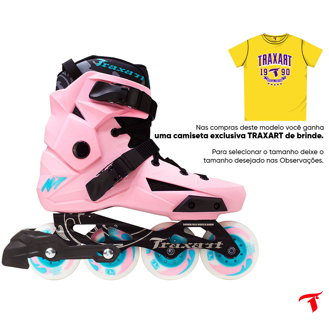 Patins Revolt Rose com freio - 80mm ABEC-9