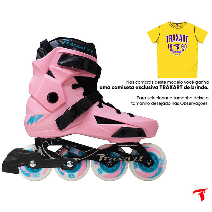 Patins Revolt Rose com freio - 80mm ABEC-9