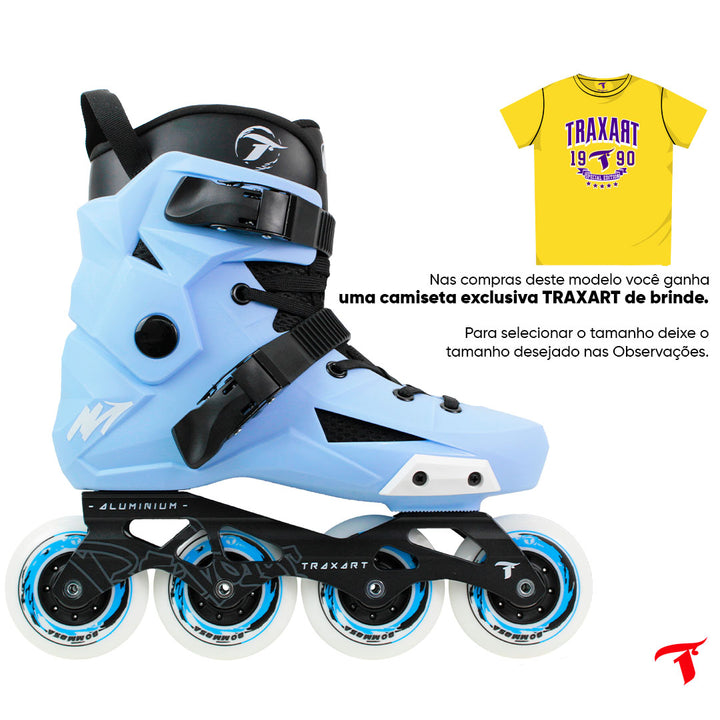 Patins Revolt Azul Claro - 80mm ABEC-9
