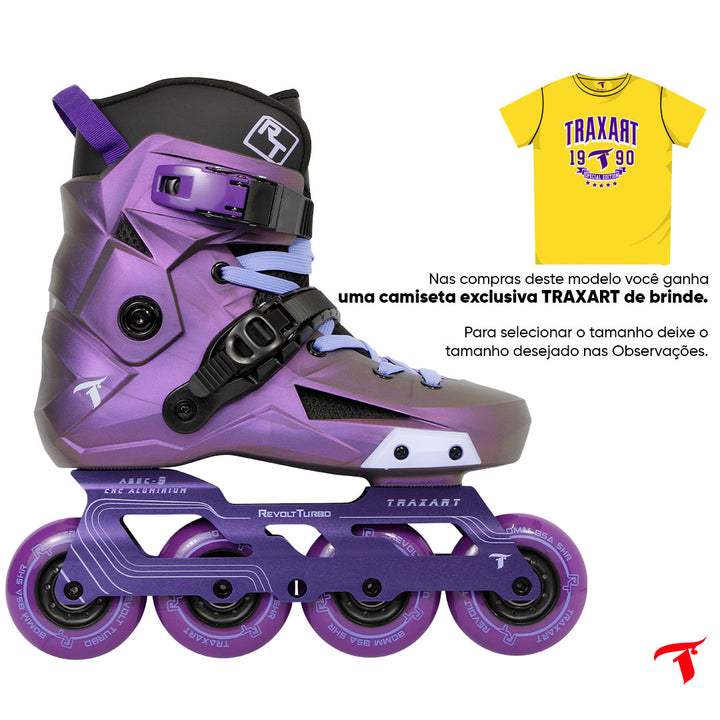 Patins Revolt Turbo Metallic Roxo - 80mm ABEC-9 Cromo