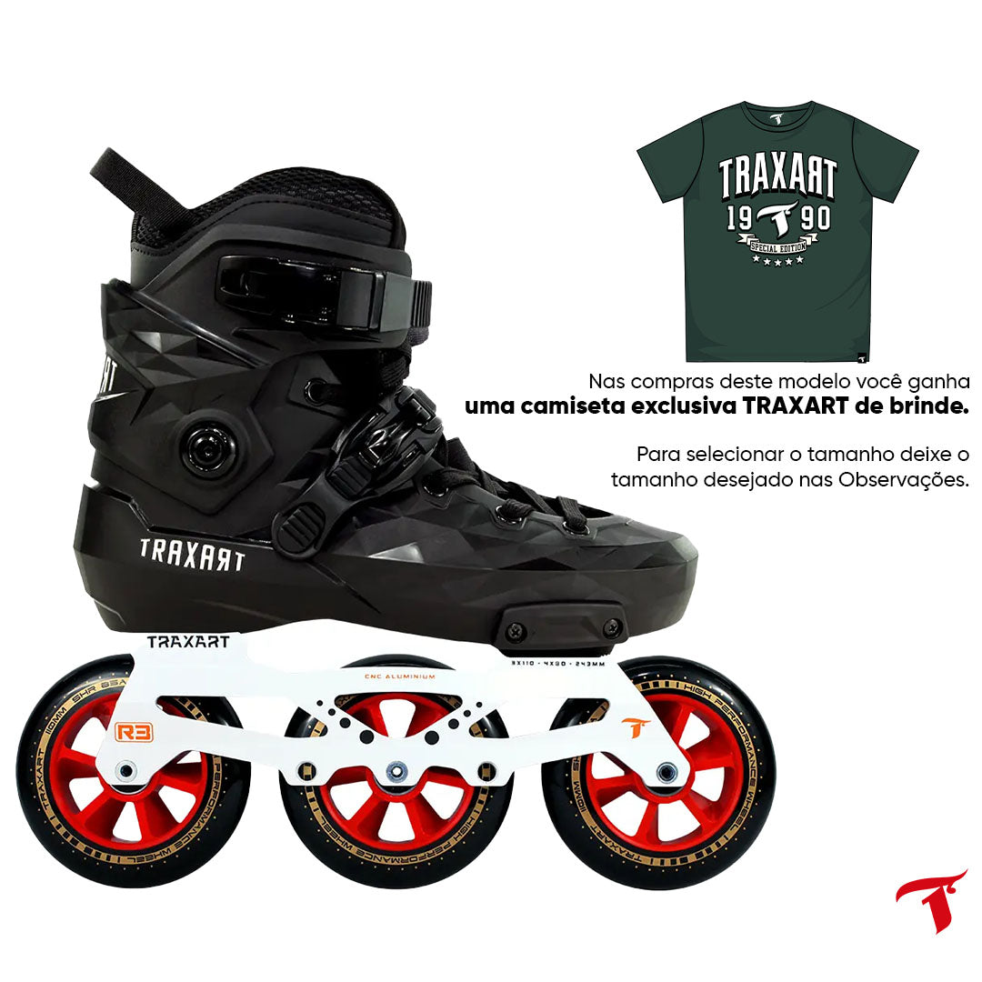 Patins Custom com Base Híbrida + Rodas High Performance 110mm/85A