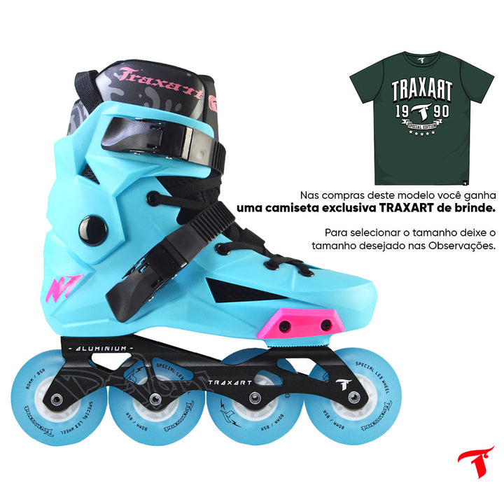 Patins Revolt Azul com Rodas LED Special Azul 80mm/85A