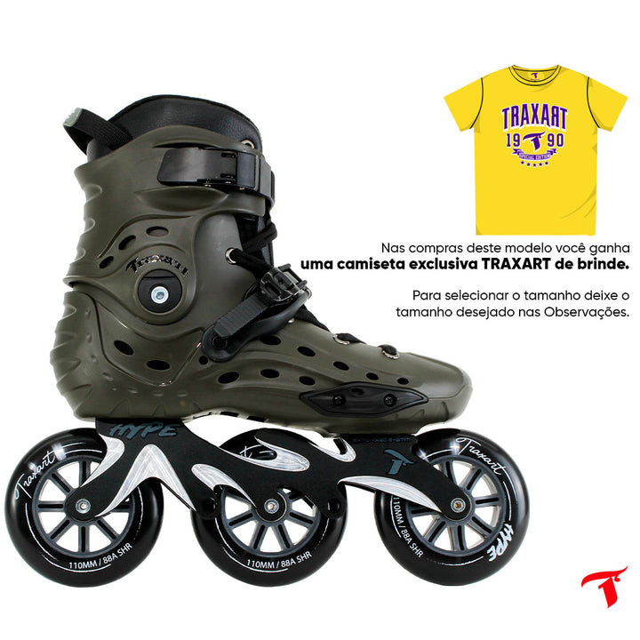 Patins Hype Verde - 110mm ABEC-9 Cromo