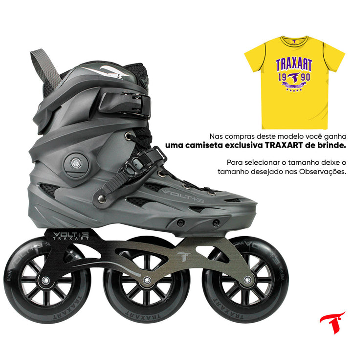 Patins Volt+ 3 Cinza - 110mm ABEC-9 Cromo