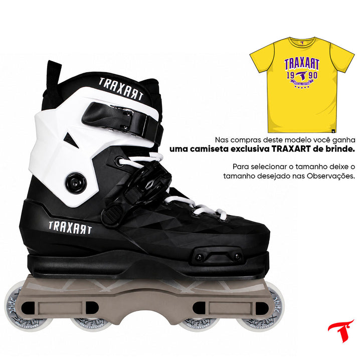 Bota Custom Preta com Base Street - Branca