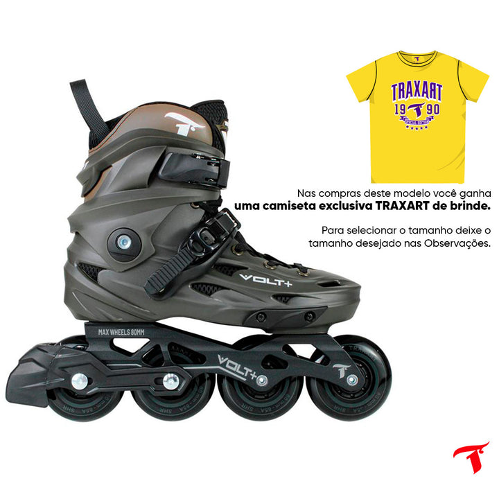 Patins Volt + 2.0 Titanium com Freio - 80mm ABEC-9