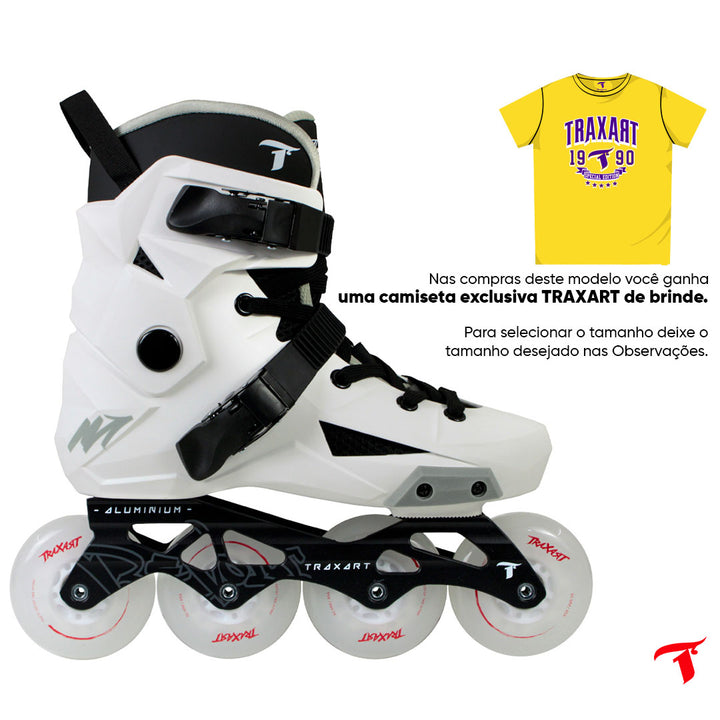 Patins Revolt Branco com Rodas LED Multicolor 80mm/85A