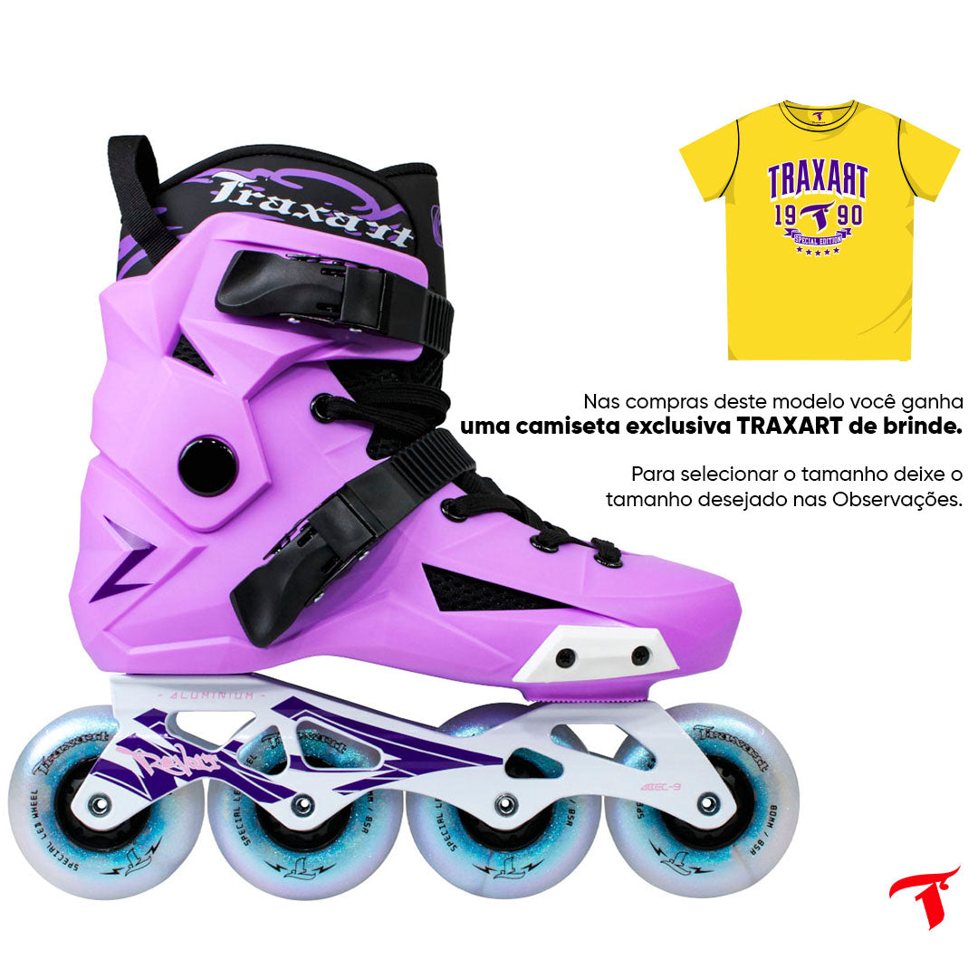 Patins Revolt Lilás com Rodas LED
