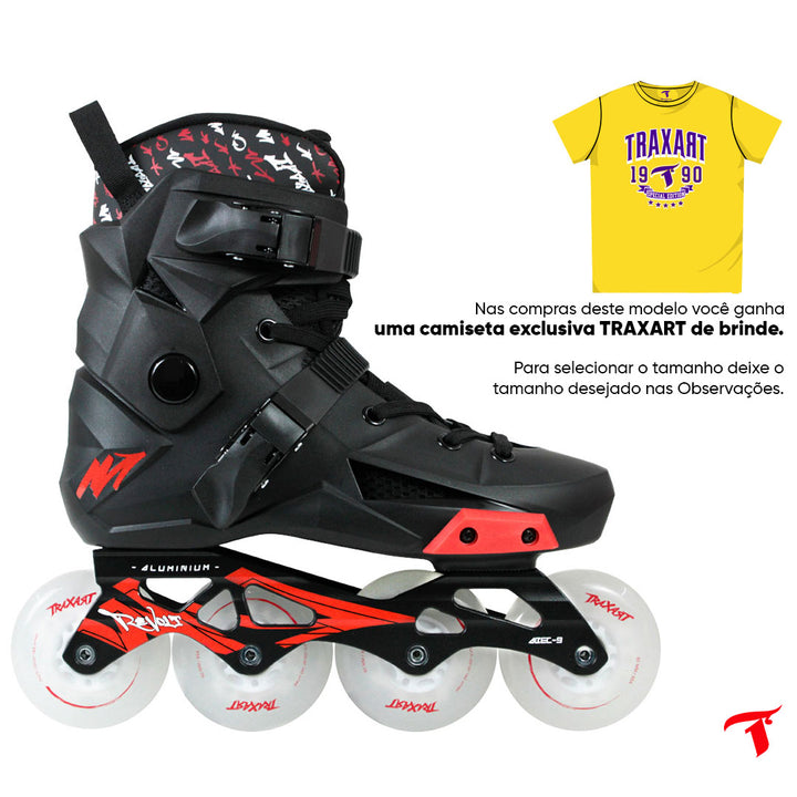 Patins Revolt Preto com Rodas LED Multicolor 80mm/85A