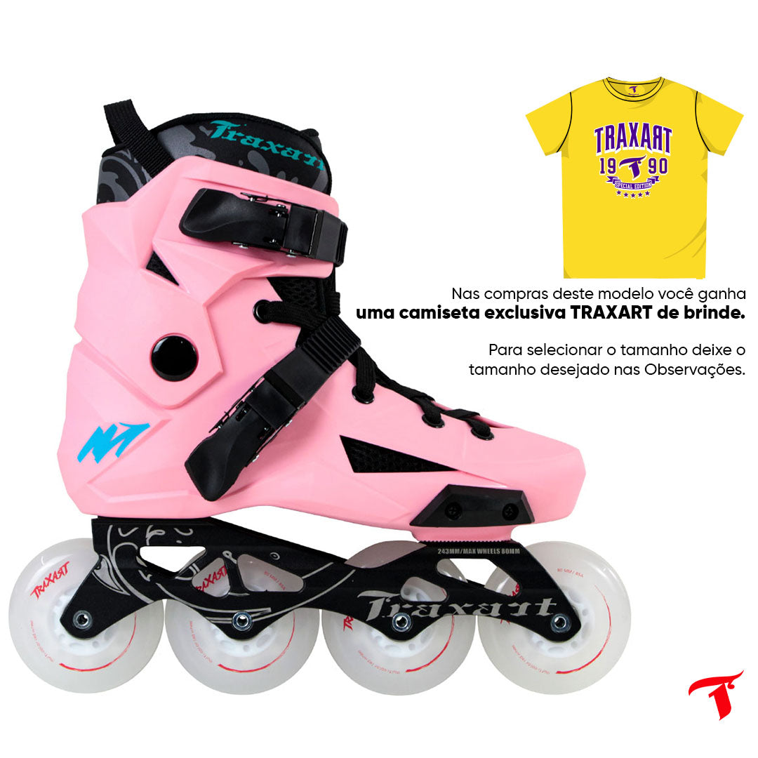 Patins Revolt Rose com Rodas LED Multicolor 80mm/85A | Traxart