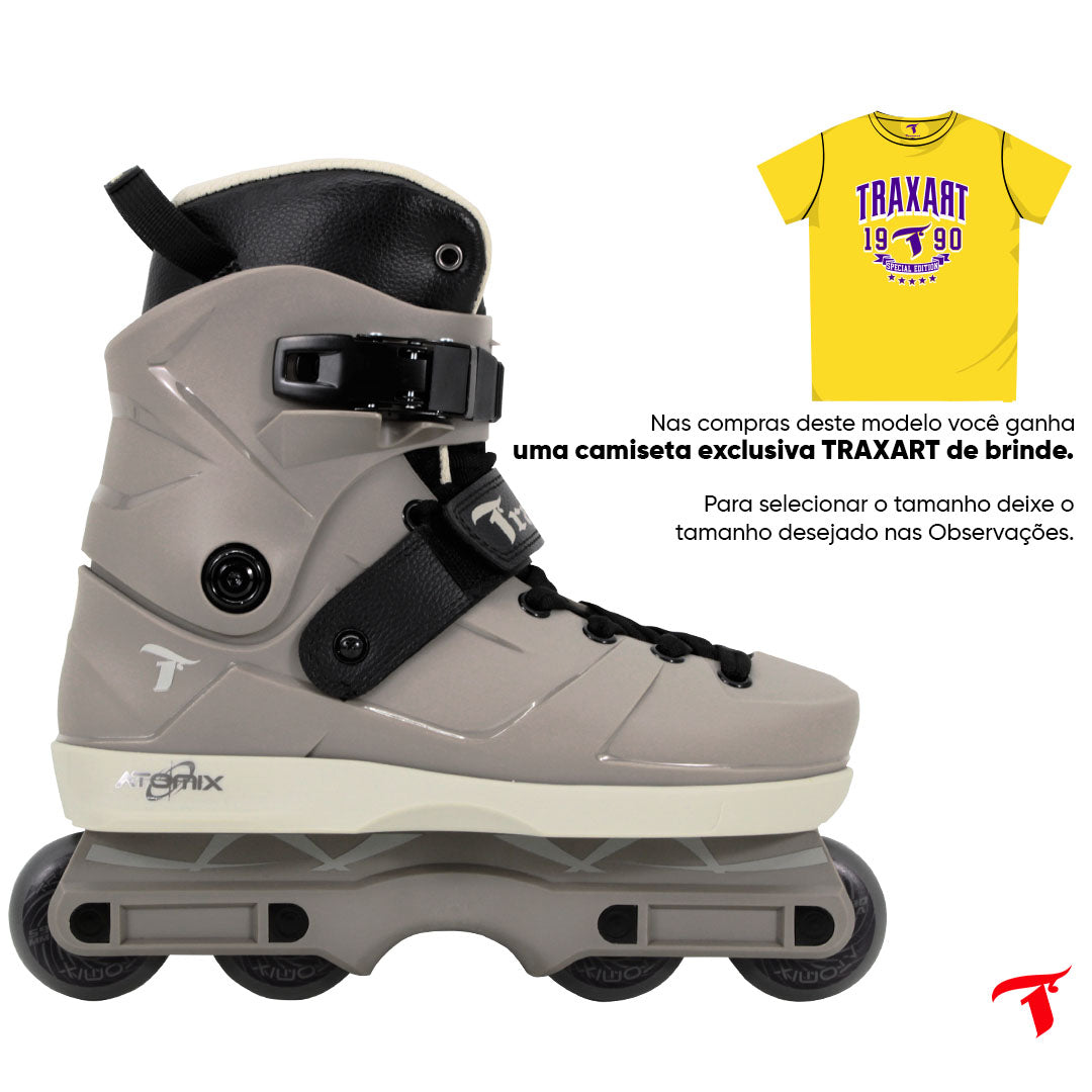 Patins Atomix Cinza  - 59mm ABEC-9 Cromo