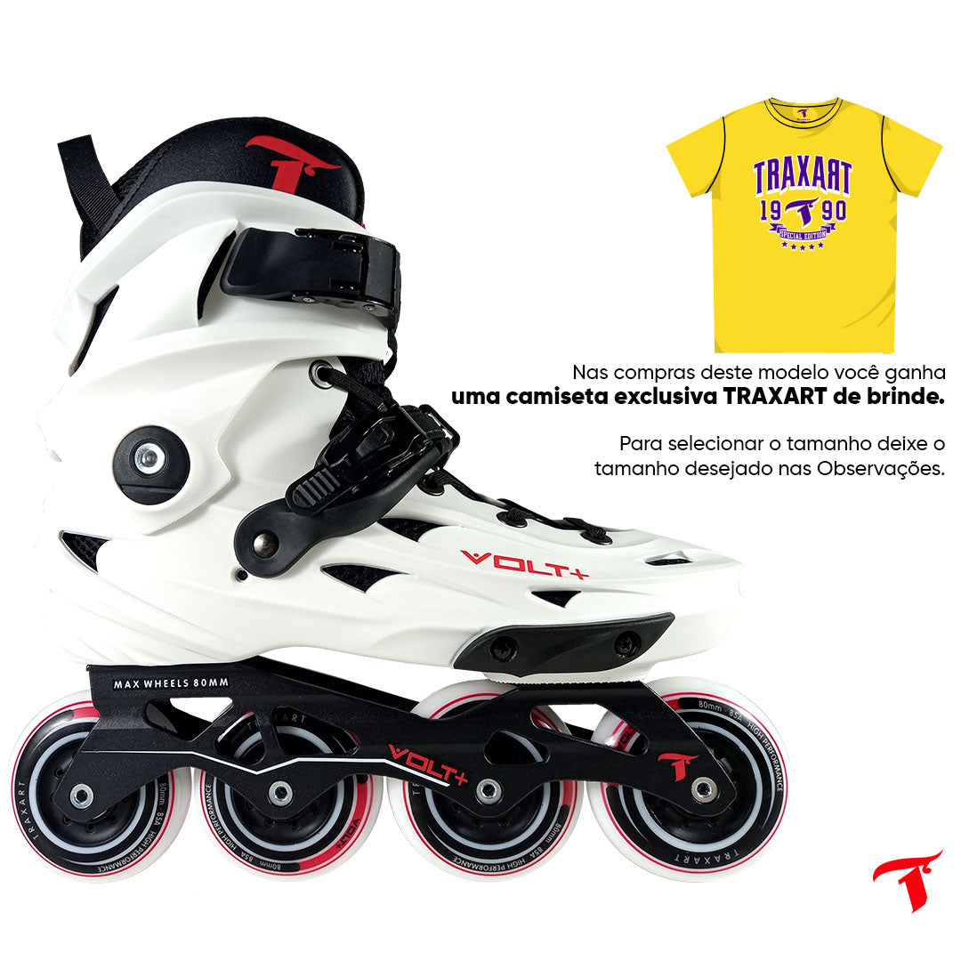 Patins Volt + 2.0 Branco - 80mm ABEC-9