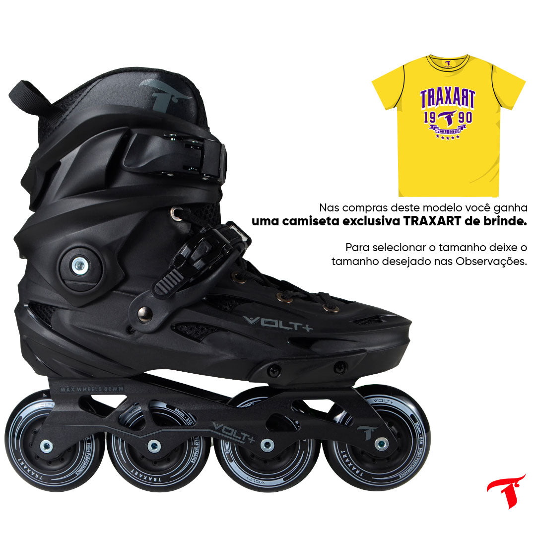 Patins Volt + 2.0 Preto - 80mm ABEC-9