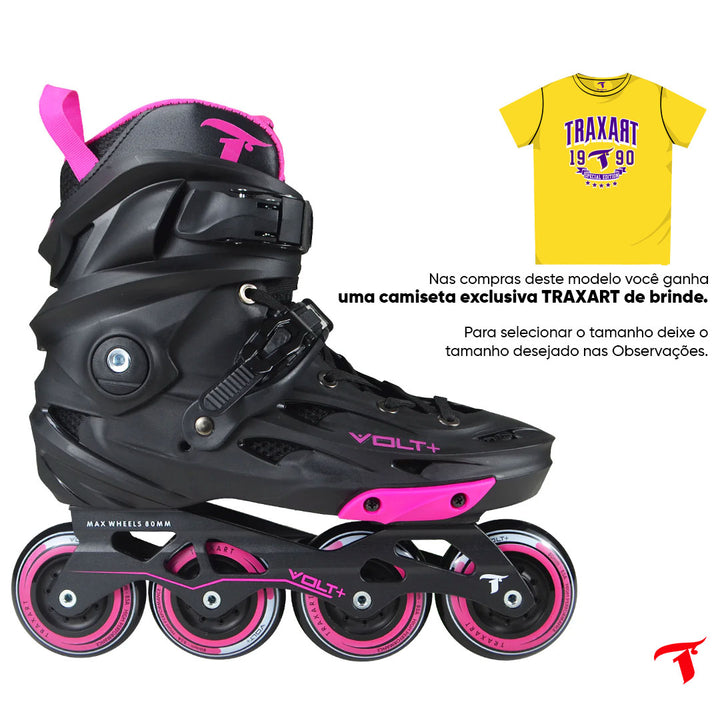 Patins Volt+ 2.0 Rosa - 80mm ABEC-9