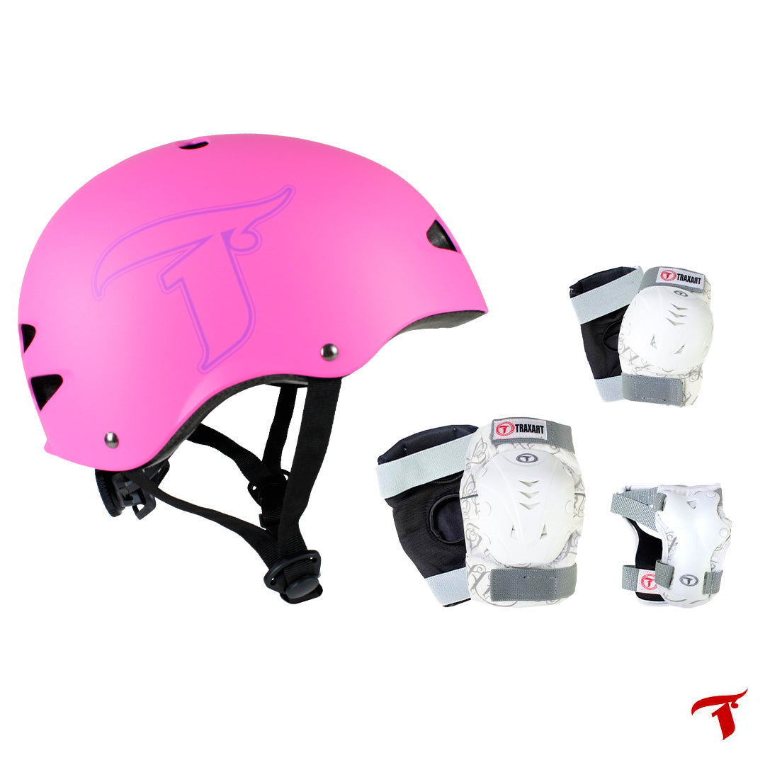 Kit Capacete de Micro Ajuste Basic Pink + Proteção DK-619