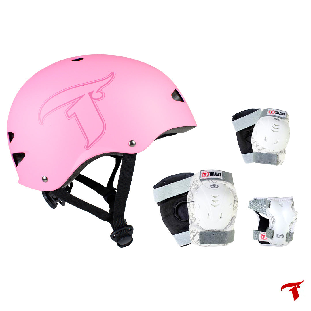Kit Capacete de Micro Ajuste Basic Rose + Proteção DK-619