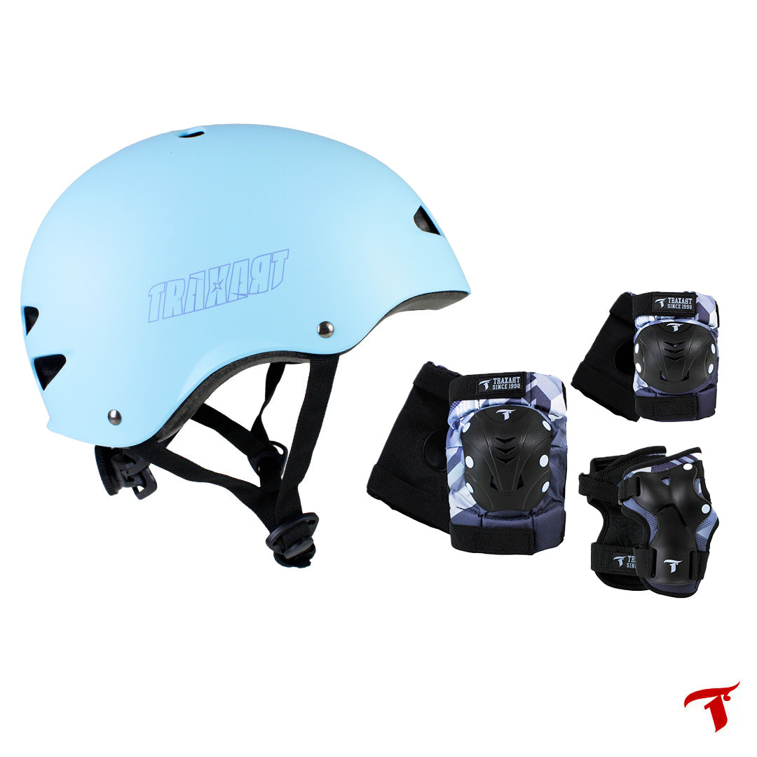 Kit Capacete de Micro Ajuste GALAXY Azul + Proteção GC-088
