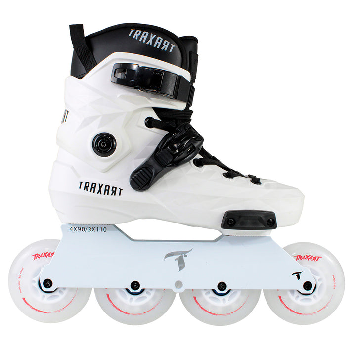 Patins Custom Branco + Base Solid + Rodas Multicolor 90mm