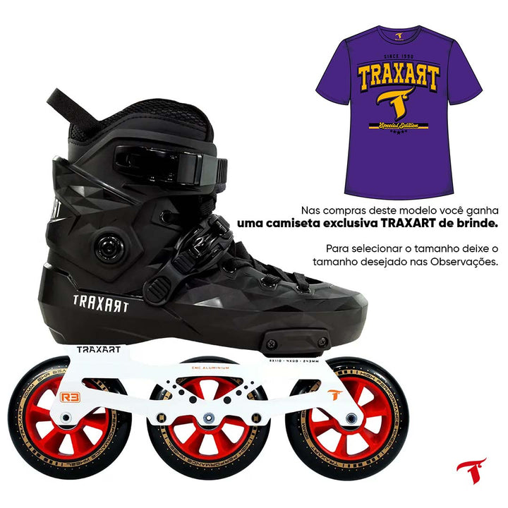 Patins Custom com Base Híbrida + Rodas High Performance 110mm/85A