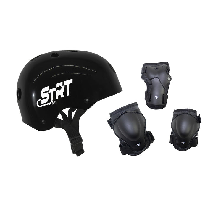 Kit Capacete STRT Preto + Proteção Infantil DY-144