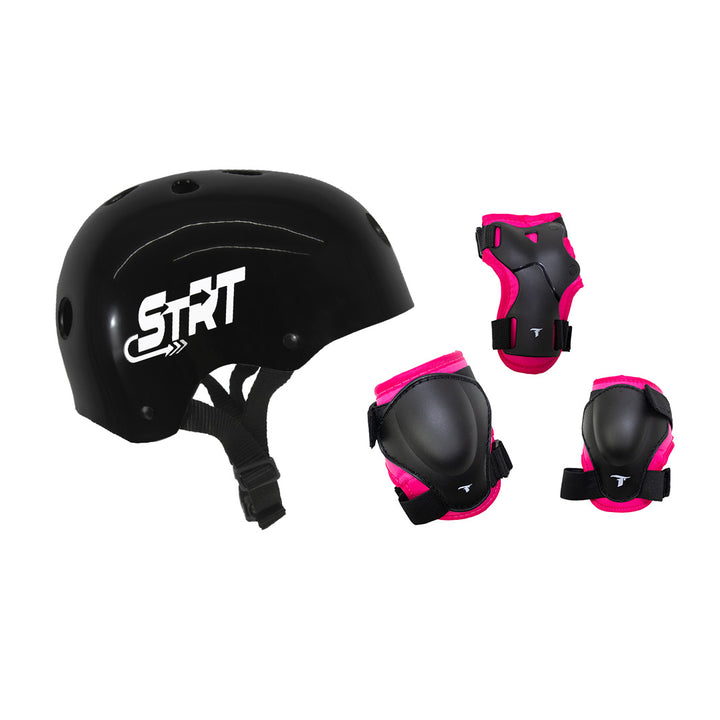 Kit Capacete STRT Preto + Proteção Infantil DY-144