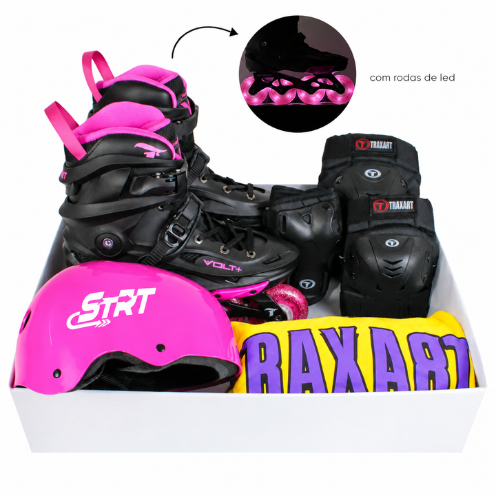 Kit Intermediário Volt Pink com Rodas LED + (Brinde)