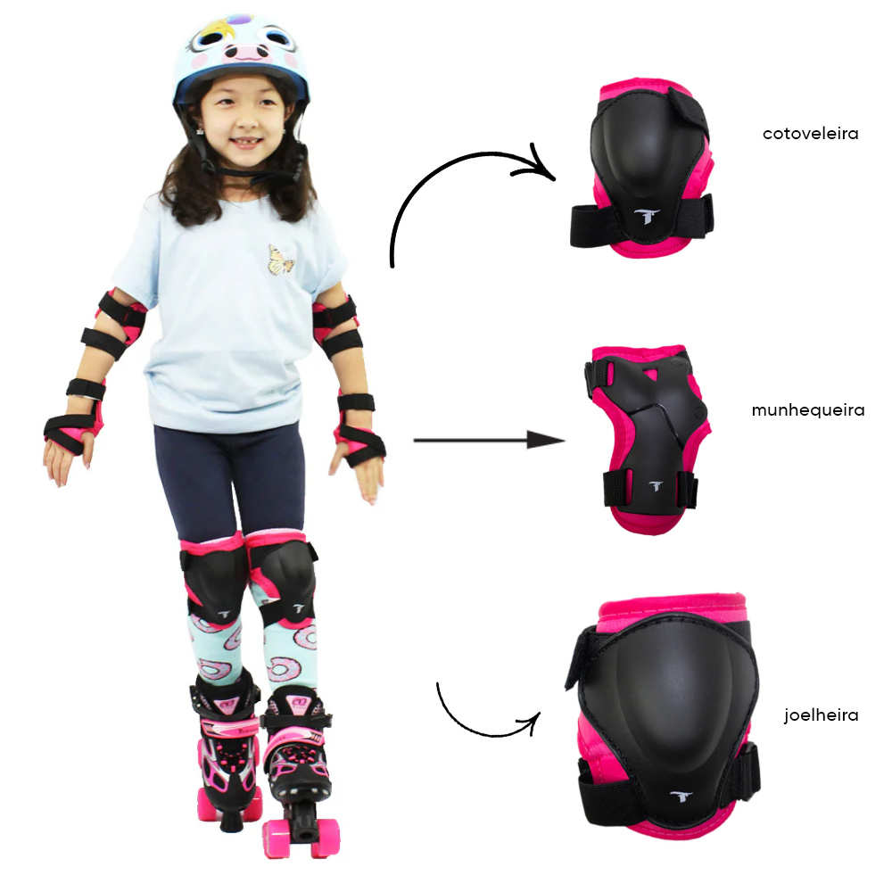 Kit Protetor Infanto Juvenil Rosa - DY-144