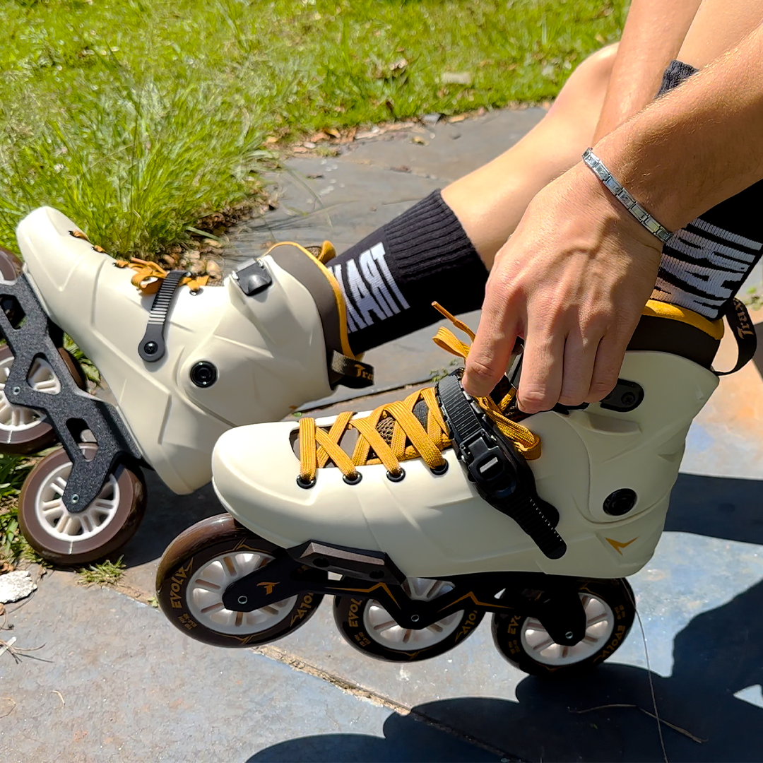 Patins Inline 3 Rodas EVOLV Marrom – 110mm HR ABEC-9 Cromo